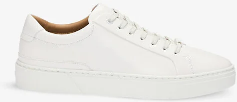 Mens Open White Branded Low-Top Leather Trainers Eur 39 / 5 Uk Men