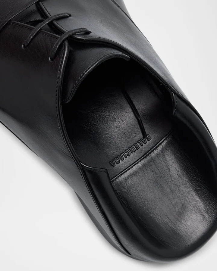 Men's Opera Calfskin Pointed-Toe Derby Shoes - Image 4