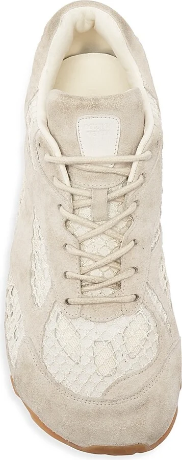 Men's Orbit Suede & Mesh Low-Top Sneakers - Sea Salt - Size 7 - Image 5