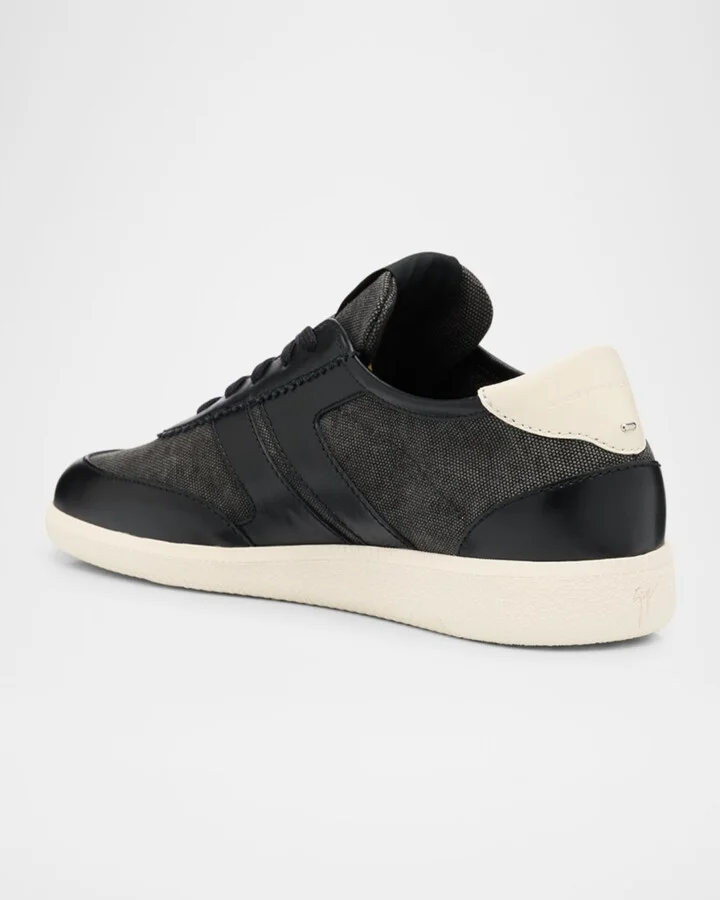 Men's Orei Canvas and Leather Low-Top Sneakers - Image 4