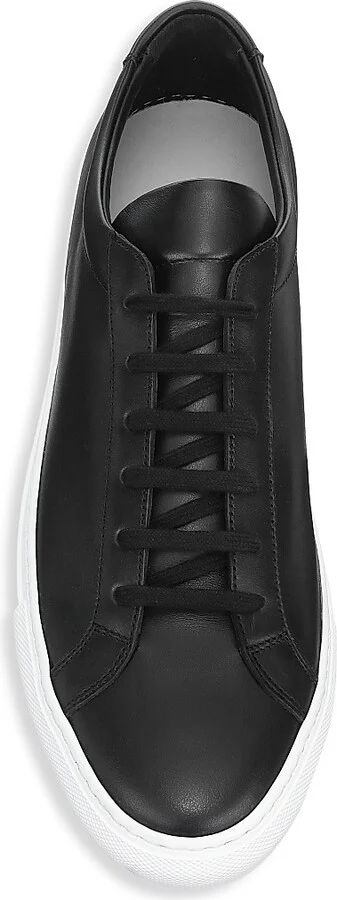 Men's Original Achilles Leather Low-Top Sneakers - Black White - Size 8 - Image 5