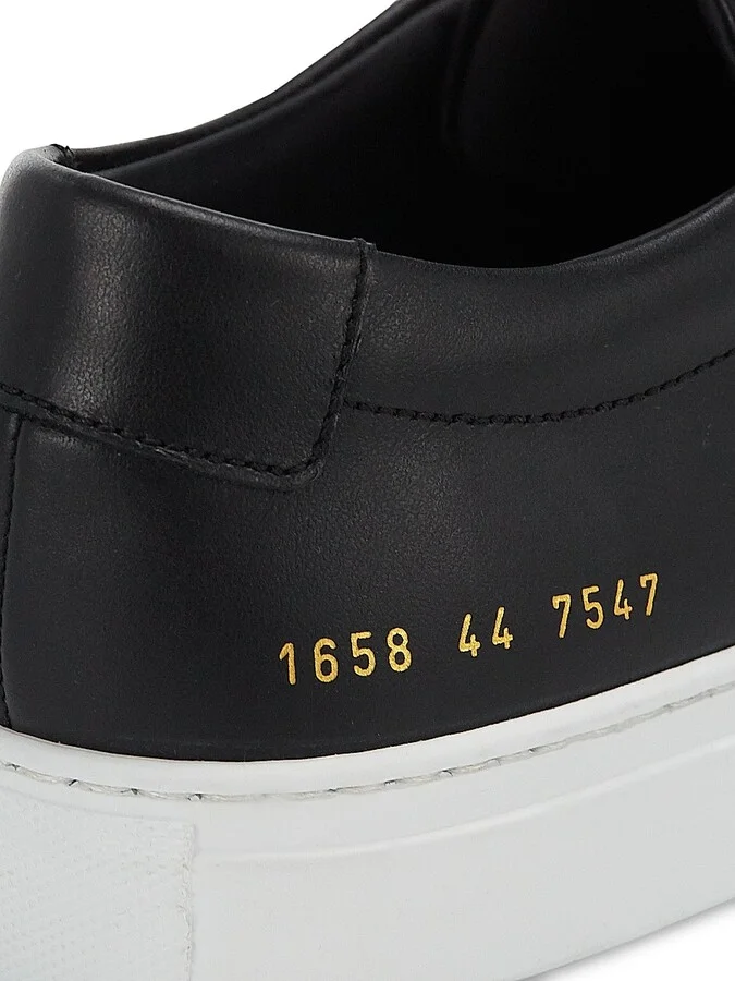 Men's Original Achilles Leather Low-Top Sneakers - Black White - Size 8 - Image 6