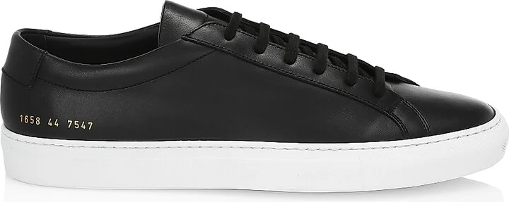Men's Original Achilles Leather Low-Top Sneakers - Black White - Size 8