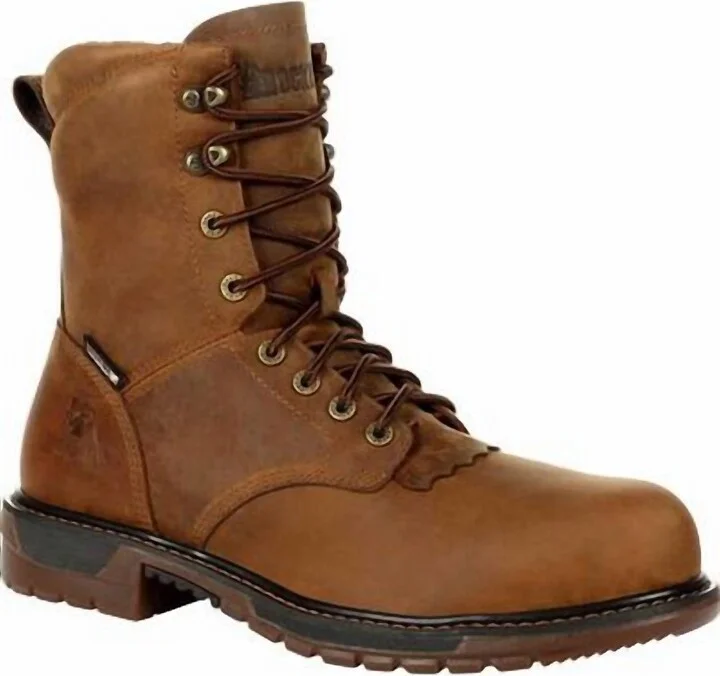 Men's Original Ride Flx Composite Waterproof Lace Up Western Boot - Wide Width In Brown