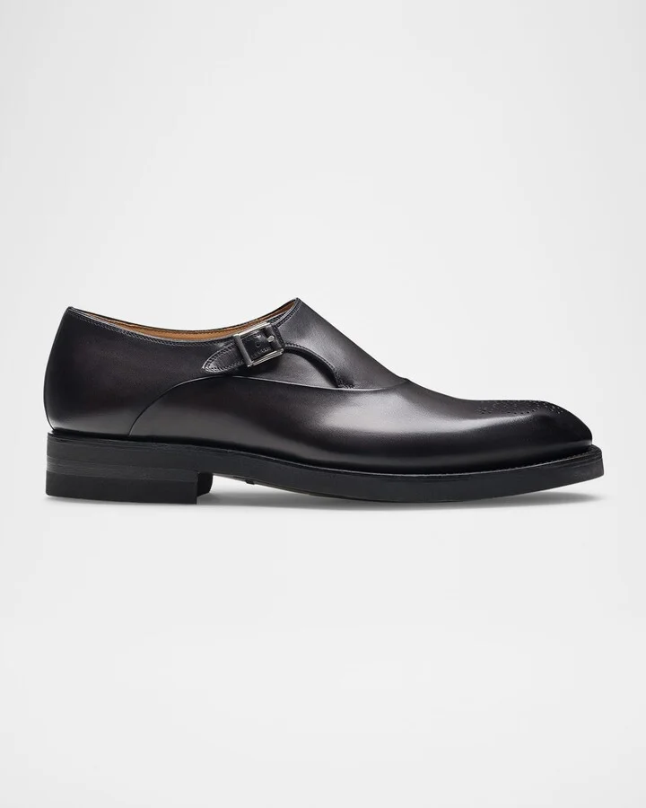 Men's Orlay Brogue Leather Monk Strap Loafers