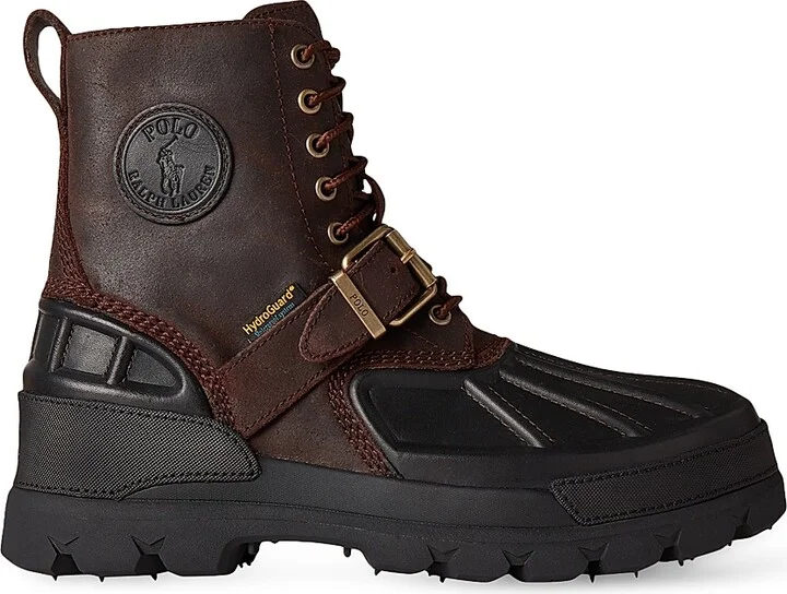 Men's Oslo High Waterproof Leather-Suede Boots - Brown Black - Size 10