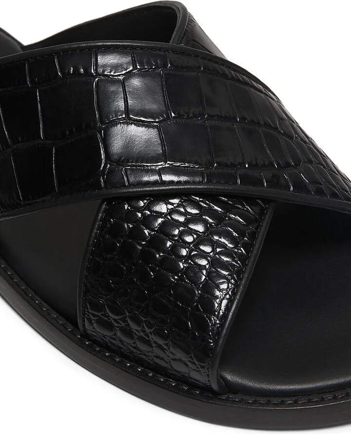 Men's Otawi Leather Sandals - Black - Size 12 - Image 5