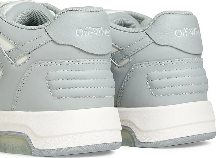 Men's Out Of Office Leather Sneakers - Grey White - Size 6 - Image 3