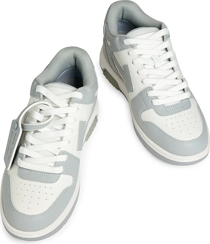 Men's Out Of Office Leather Sneakers - Grey White - Size 6 - Image 4