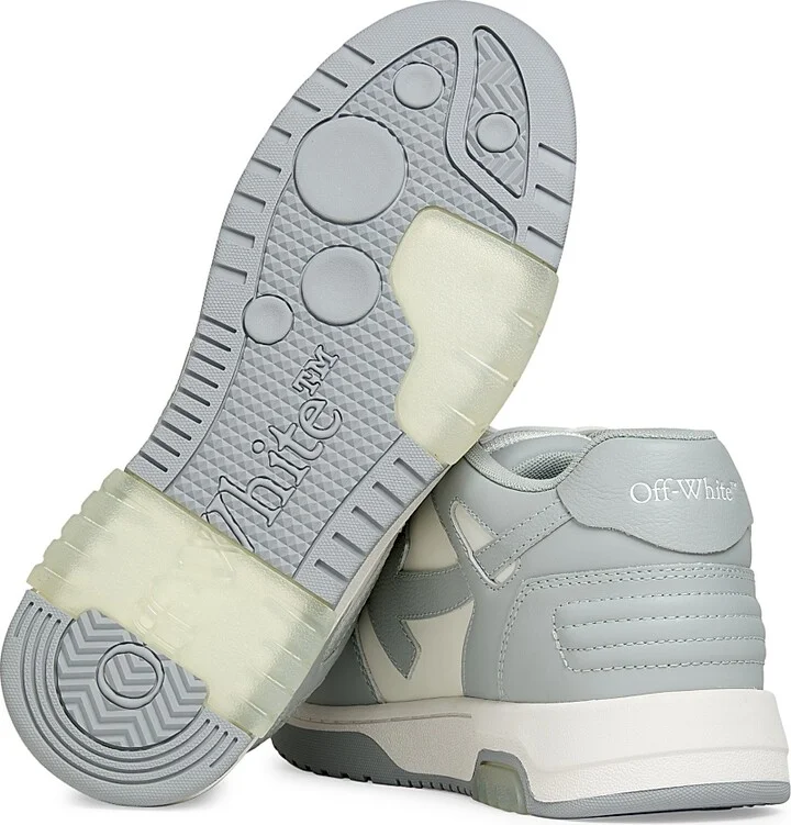 Men's Out Of Office Leather Sneakers - Grey White - Size 6 - Image 6