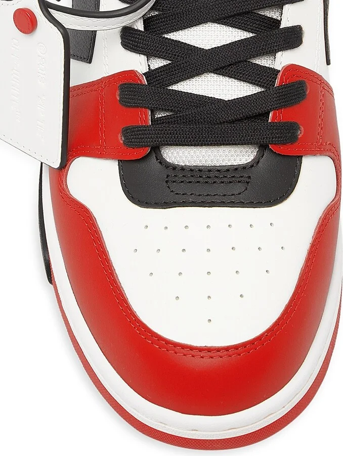 Men's Out Of Office Leather Sneakers - Grey White - Size 6 - Image 9