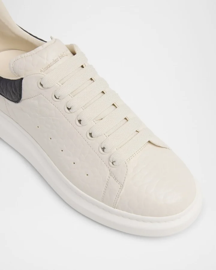Men's Oversized Grainy Leather Low-Top Sneakers - Image 5