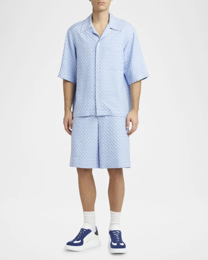 Men's Oversized Leather and Suede T-Toe Sneakers - Image 2