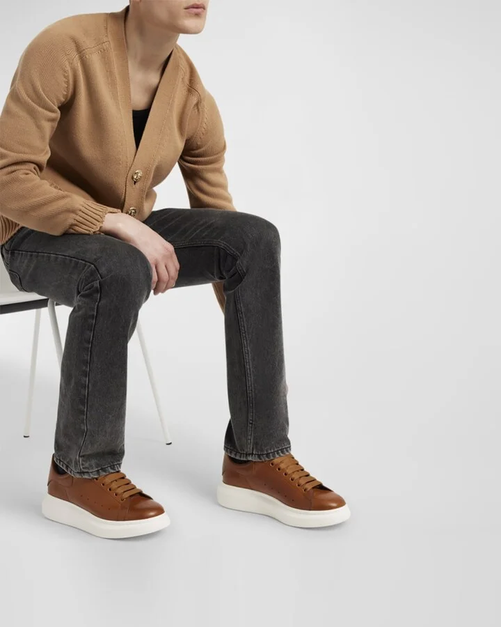 Men's Oversized Leather Low-Top Sneakers - Image 3