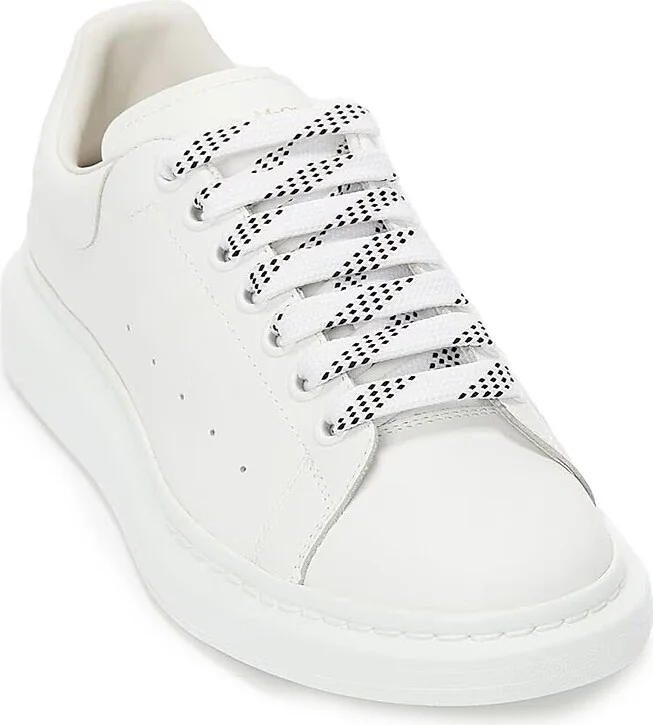 Men's Oversized Leather Platform Sneakers - Black White - Size 7.5 - Image 5