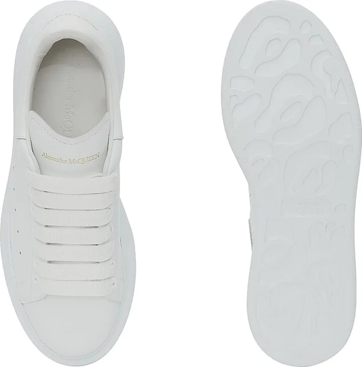 Men's Oversized Leather Platform Sneakers - Black White - Size 7.5 - Image 7