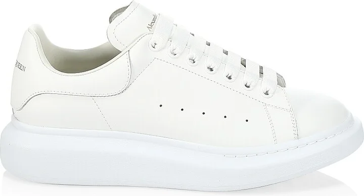 Men's Oversized Leather Platform Sneakers - Black White - Size 7.5 - Image 8
