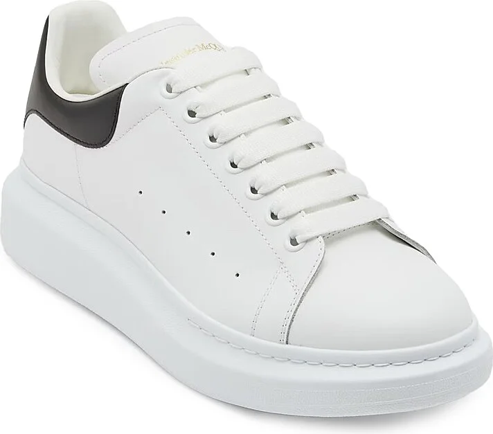 Men's Oversized Leather Platform Sneakers - Black White - Size 7.5 - Image 9