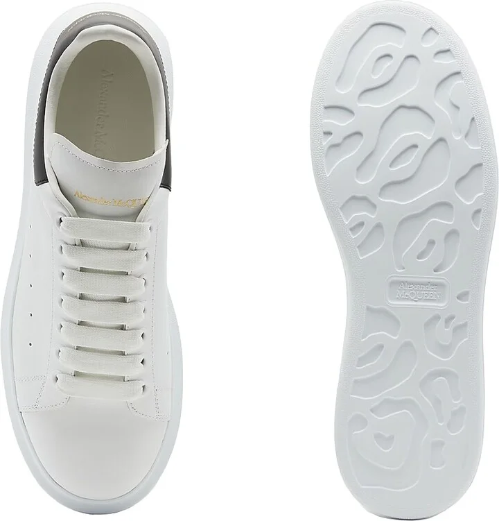Men's Oversized Leather Platform Sneakers - Black White - Size 7.5 - Image 11