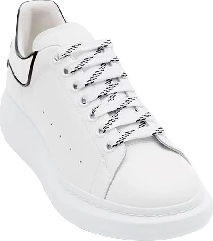 Men's Oversized Leather Platform Sneakers - White Black - Size 8.5 - Image 2