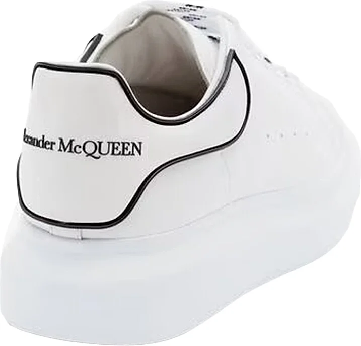 Men's Oversized Leather Platform Sneakers - White Black - Size 8.5 - Image 3