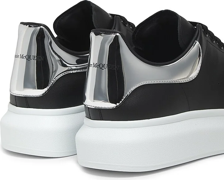 Men's Oversized Low-Top Leather Sneakers - Black Mirror - Size 7 - Image 3