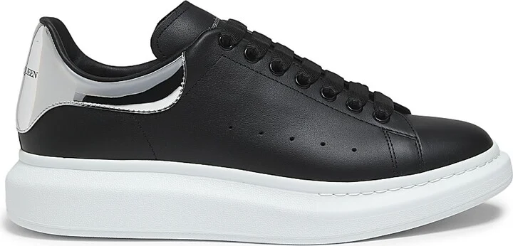 Men's Oversized Low-Top Leather Sneakers - Black Mirror - Size 7