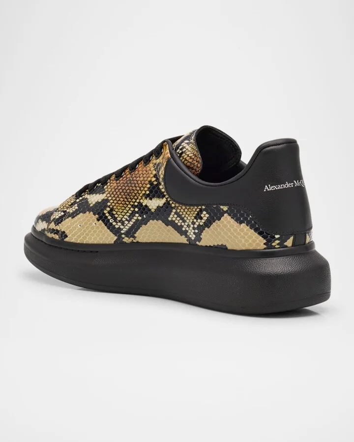 Men's Oversized Python-Effect Leather Sneakers - Image 11