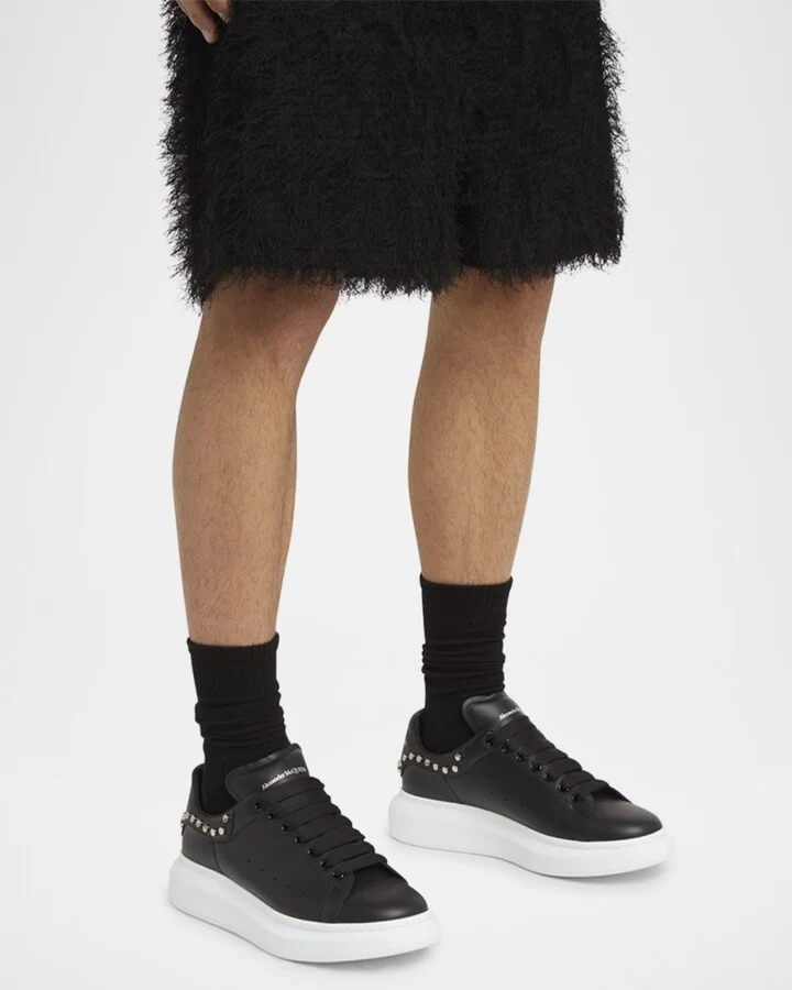 Men's Oversized Studded Leather Low-Top Sneakers - Image 2