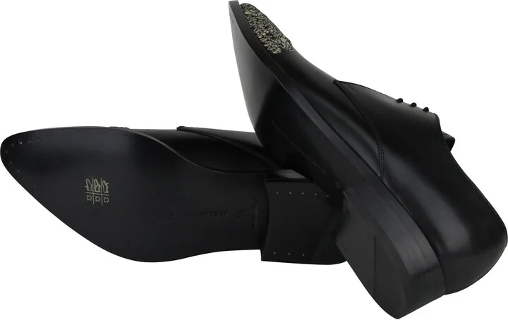 Men's Oxfords Black Leather Dress Shoes - Image 9