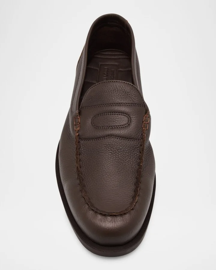 Men's Pace Grained Leather Penny Loafers - Image 2
