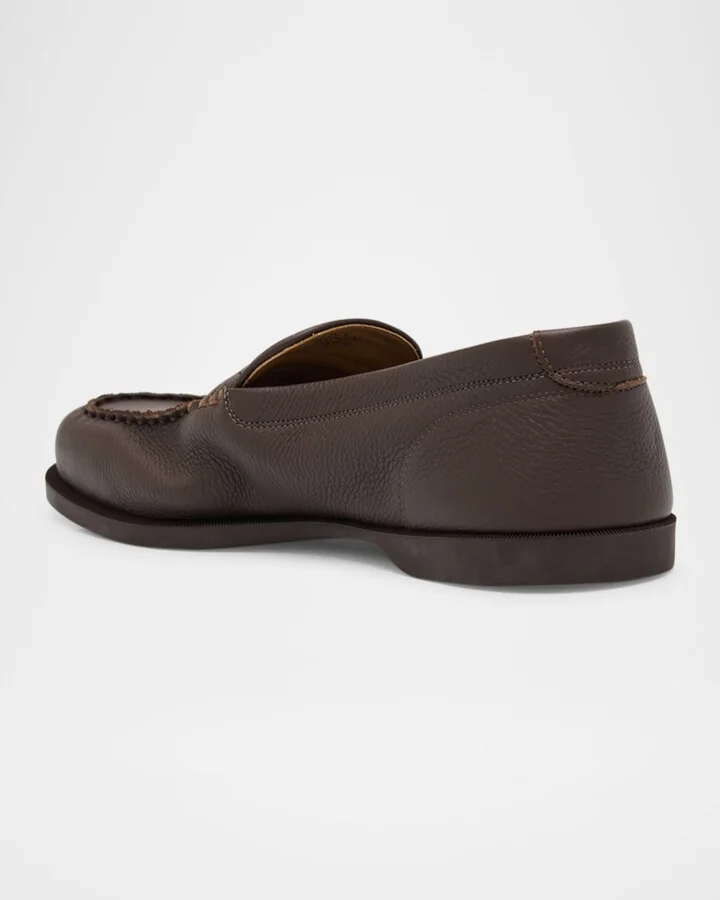 Men's Pace Grained Leather Penny Loafers - Image 3