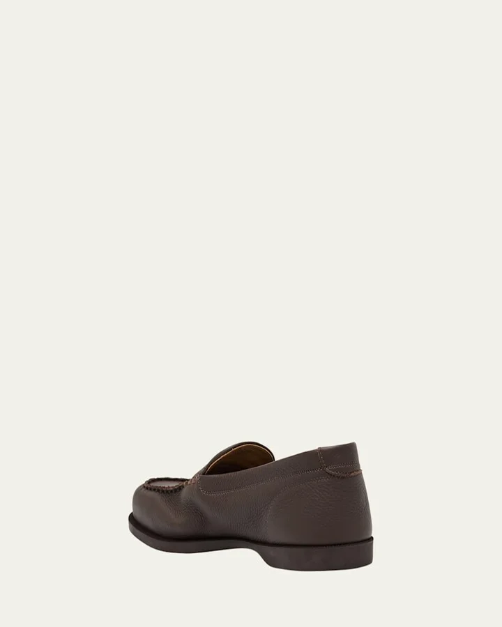 Men's Pace Grained Leather Penny Loafers - Image 2