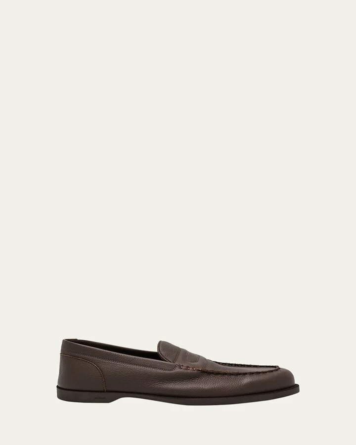 Men's Pace Grained Leather Penny Loafers