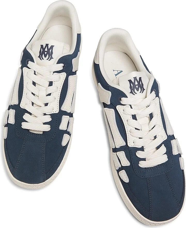Men's Pacific Bones Suede & Leather Low-Top Sneakers - Midnight Blue - Size 15 - Image 4