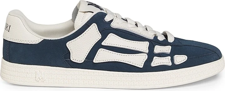 Men's Pacific Bones Suede & Leather Low-Top Sneakers - Midnight Blue - Size 15