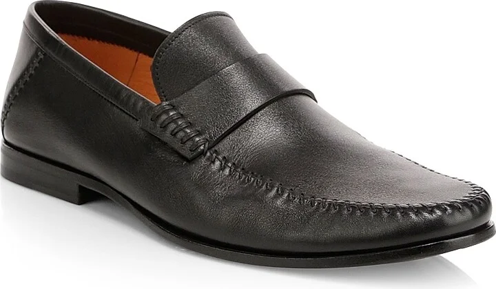 Men's Paine Leather Moccasin Loafers - Brown - Size 7 - Image 7