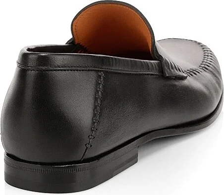 Men's Paine Leather Moccasin Loafers - Brown - Size 7 - Image 8