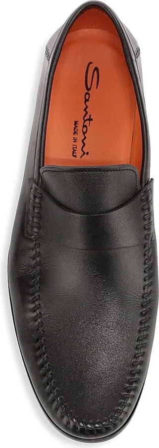 Men's Paine Leather Moccasin Loafers - Brown - Size 7 - Image 10