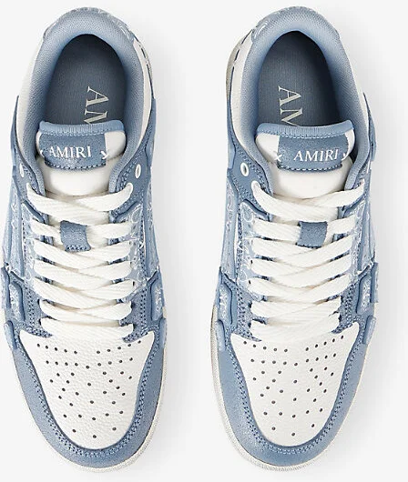 Mens Pale Blue Bandana Skel Leather Trainers Eur 45 / 11 Uk Men - Image 2