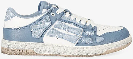Mens Pale Blue Bandana Skel Leather Trainers Eur 45 / 11 Uk Men