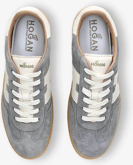 Mens Pale Blue Cool Logo-Patch Suede Low-Top Trainers Eur 45 / 11 Uk Men - Image 2