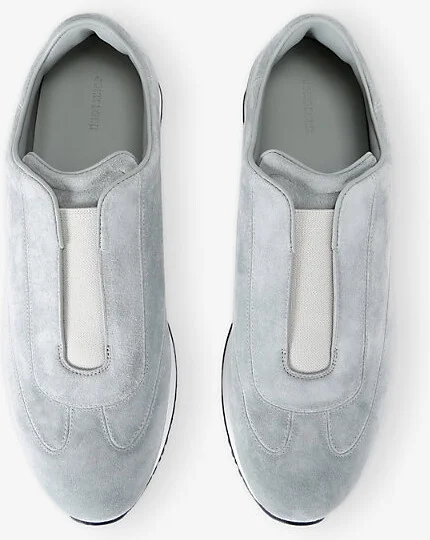 Mens Pale Blue Lift Slip-On Suede Low-Top Trainers Eur 43.5 / 9.5 Uk Men - Image 2