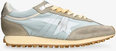 Mens Pale Blue Men's Marathon Runner Nylon and Suede Low-Top Trainers Eur 43 / 9 Uk Men
