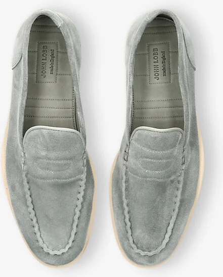 Mens Pale Blue Pace Suede Loafers Eur 46 / 12 Uk Men - Image 2