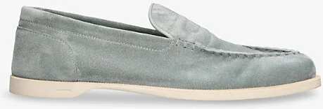 Mens Pale Blue Pace Suede Loafers Eur 46 / 12 Uk Men