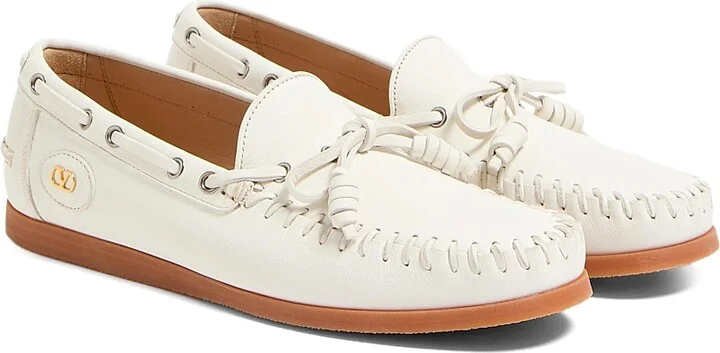 Men's Palm Avenue Buffalo Leather Boat Shoes - Ivory - Size 10 - Image 2