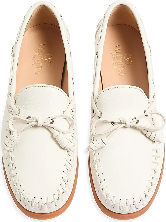 Men's Palm Avenue Buffalo Leather Boat Shoes - Ivory - Size 10 - Image 4