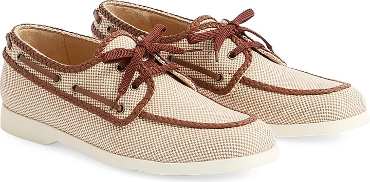 Men's Palm Avenue Canvas and Nappa Boat Shoes - Beige - Size 9 - Image 2