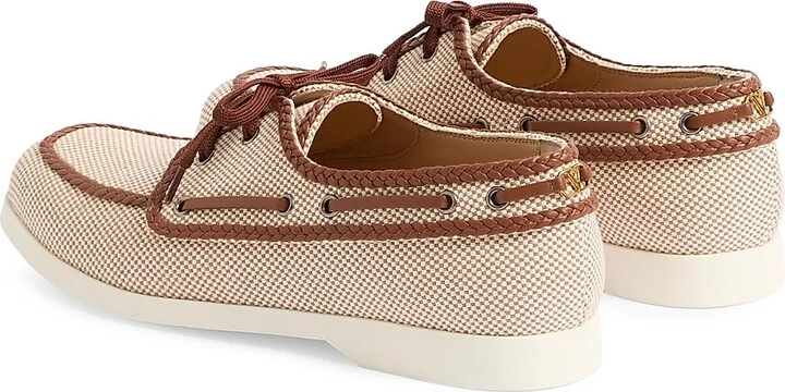 Men's Palm Avenue Canvas and Nappa Boat Shoes - Beige - Size 9 - Image 3